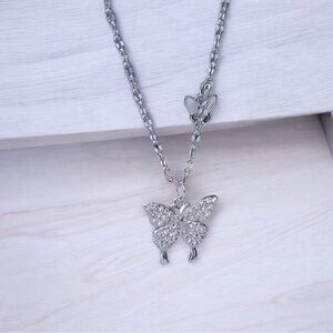 Silver butterfly necklace